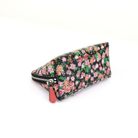 NWT Coach Floral Cluster Domed Cosmetic Pouch Bag Pink Multi - Picture 5 of 7